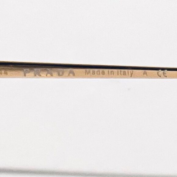 Prada Conceptual Gold Rim Oval Sunglasses – Gradient Brown Mirror Lenses - Picture 6 of 6